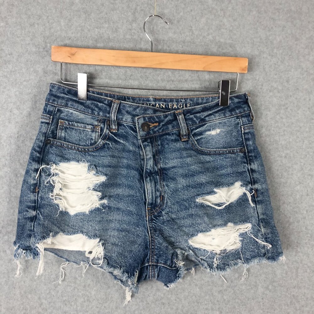 American Eagle Outfitters Distressed Blue Jean Shorts